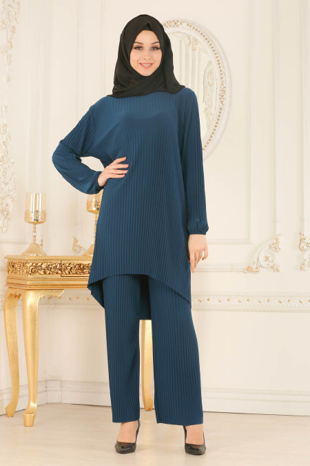 Nayla Collection - Petrol Blue Hijab Suit 560PM