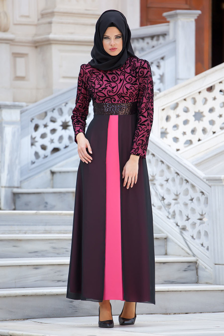 Nayla Collection - Pink Hijab Dress 4109P