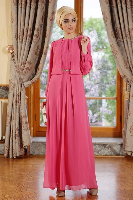 Nayla Collection - Pink Hijab Dress 7006P