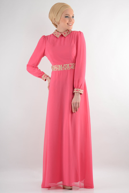 Nayla Collection - Pink Hijab Dress 7026P