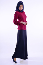 Nayla Collection - Plum Color Hijab Blouse 1036MU - Thumbnail