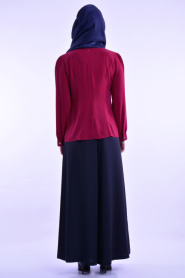Nayla Collection - Plum Color Hijab Blouse 1036MU - Thumbnail