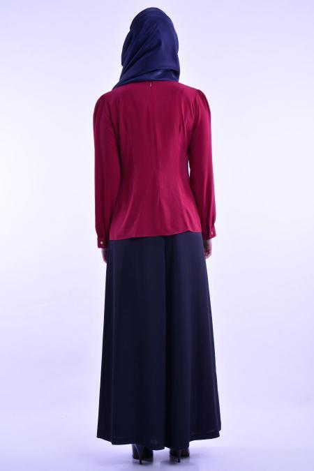 Nayla Collection - Plum Color Hijab Blouse 1036MU - 3