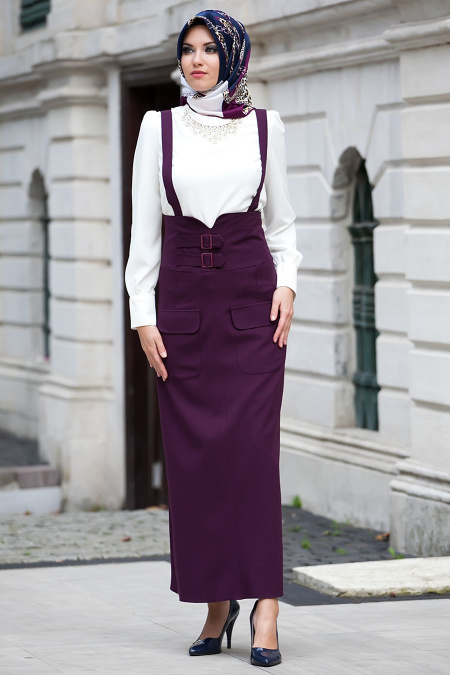 Nayla Collection - Plum Color Hijab Dress 3105MU