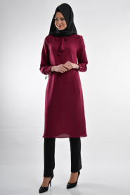 Nayla Collection - Plum Color Hijab Tunic 1037MU - Thumbnail