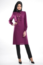 Nayla Collection - Plum Color Hijab Tunic 5203MU - Thumbnail