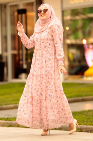 Nayla Collection - Powder Pink Hijab Dress 2539PD - Thumbnail