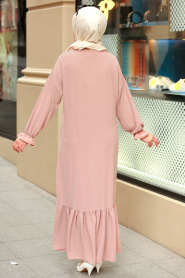 Nayla Collection - Powder Pink Hijab Dress 31201PD - Thumbnail