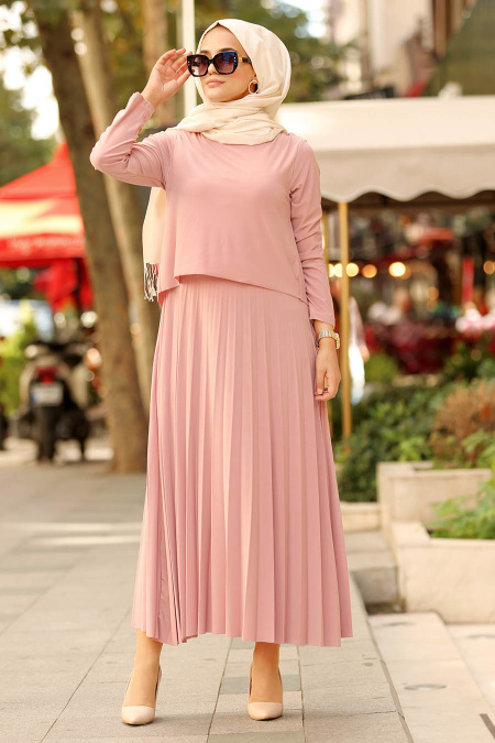 Nayla Collection - Powder Pink Hijab Dress 31792PD
