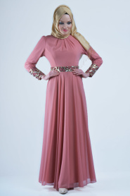 Nayla Collection - Powder Pink Hijab Dress 7000PD - Thumbnail
