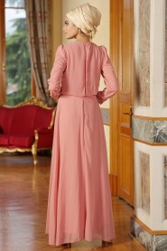 Nayla Collection - Powder Pink Hijab Dress 7006PD - Thumbnail