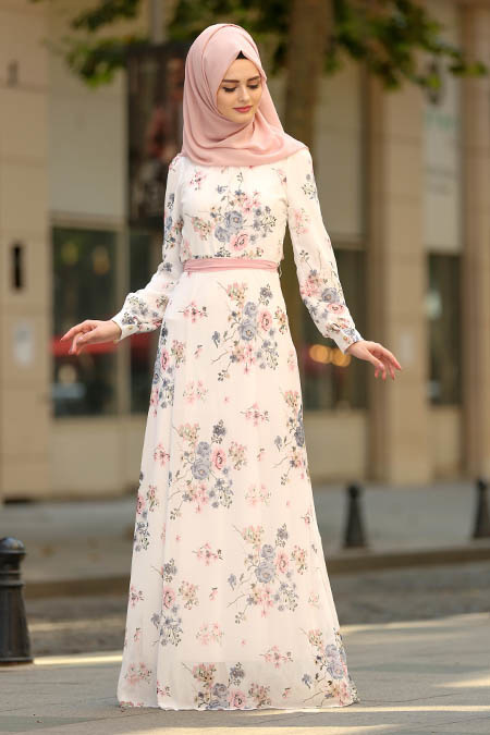 Nayla Collection - Powder Pink Hijab Dress 81520PD