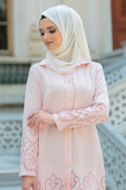 Nayla Collection - Powder Pink Hijab Tunic 485PD - Thumbnail