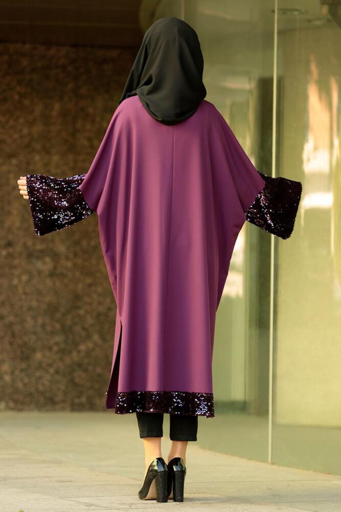 Nayla Collection - Pul Payetli Fuşya Tesettür Tunik 2267F - 2
