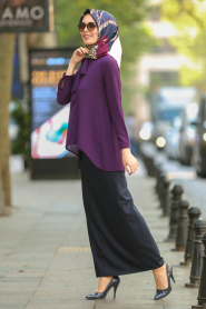 Nayla Collection - Purple Hijab Blouse 10221MOR - Thumbnail