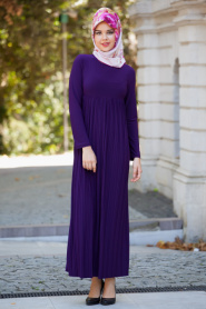 Nayla Collection - Purple Hijab Dress 2084MOR - Thumbnail