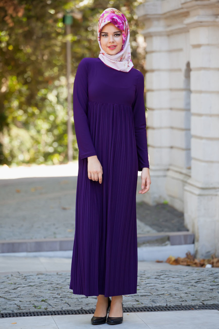 Nayla Collection - Purple Hijab Dress 2084MOR
