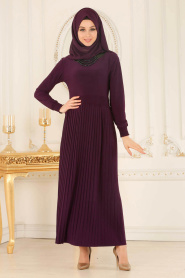 Nayla Collection - Purple Hijab Dress 5240mor - Thumbnail