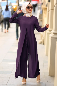 Nayla Collection - Purple Hijab Jumpsuit 5017MOR - Thumbnail