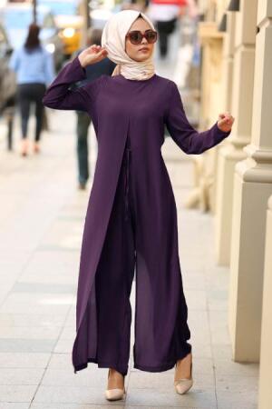 Nayla Collection - Purple Hijab Jumpsuit 5017MOR - 2