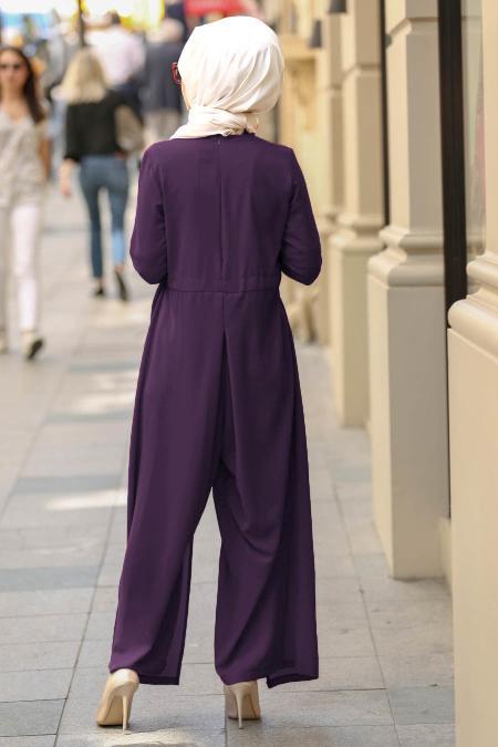 Nayla Collection - Purple Hijab Jumpsuit 5017MOR - 3