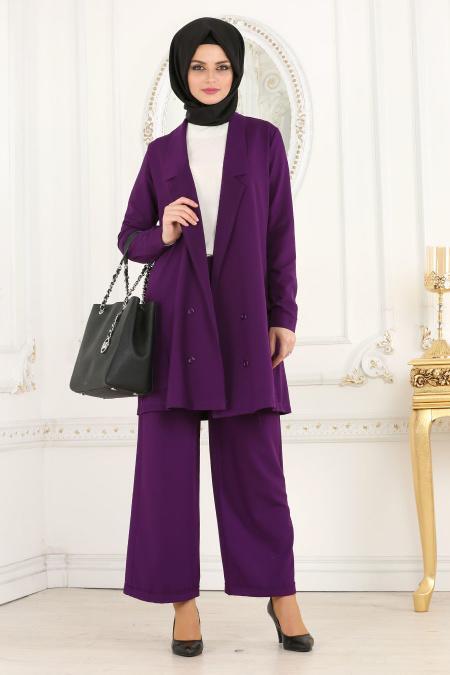 Nayla Collection - Purple Hijab Suit 53530MOR - 2