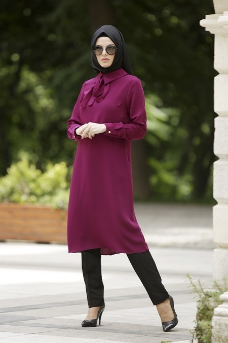 Nayla Collection - Purple Hijab Tunic 1037MOR