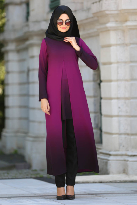 Nayla Collection - Purple Hijab Tunic 2228MOR