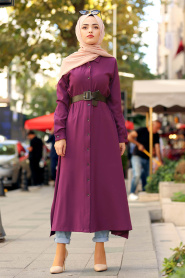 Nayla Collection - Purple Hijab Tunic 22370MOR - Thumbnail