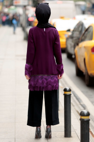 Nayla Collection - Purple Hijab Tunic 8334MOR - Thumbnail