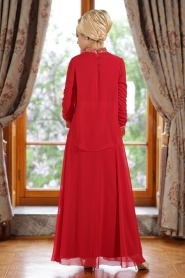 Nayla Collection - Red Hijab Dress 7010K - Thumbnail