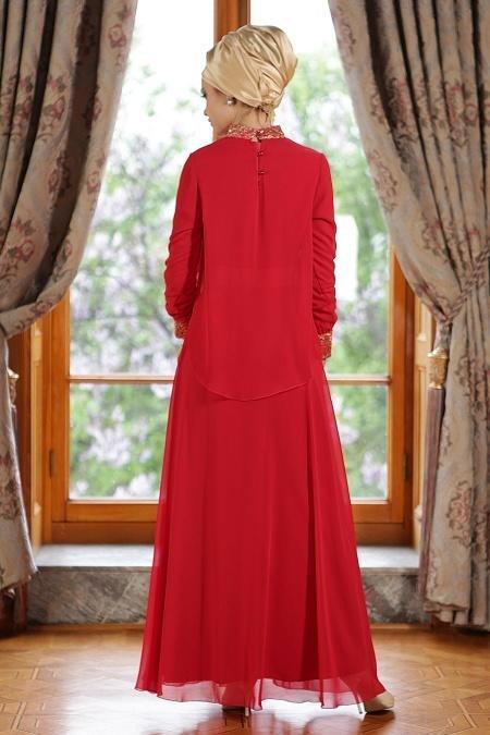 Nayla Collection - Red Hijab Dress 7010K - 3