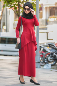 Nayla Collection - Red Hijab Suit 10280K - Thumbnail