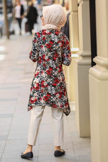 -Nayla Collection - Red Hijab Tunic 30612K - 2