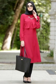 Nayla Collection - Red Hijab Tunic 5202K - Thumbnail
