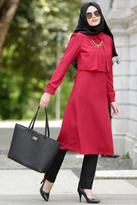 Nayla Collection - Red Hijab Tunic 5202K - 2
