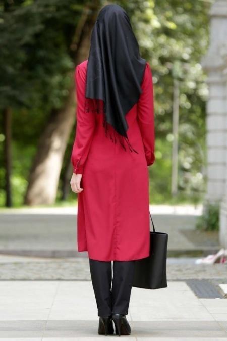 Nayla Collection - Red Hijab Tunic 5202K - 3