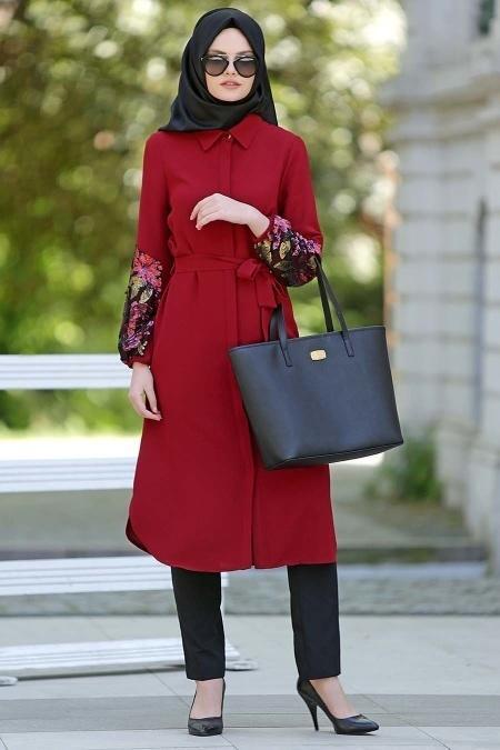 Nayla Collection - Red Hijab Tunic 5225K - 2