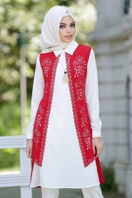 Nayla Collection - Red Hijab Tunic 6051K - Thumbnail