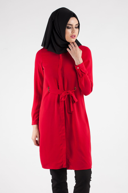 Nayla Collection - Red Hijab Tunic 826K