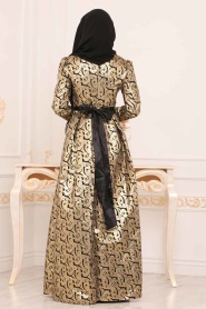 Nayla Collection - Robe de soirée islamique noire 82446S - Thumbnail