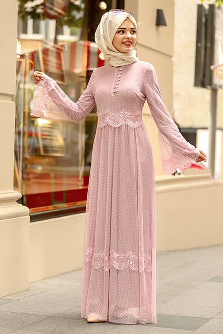 Nayla Collection - Rose Poudré Robe Hijab 100421PD