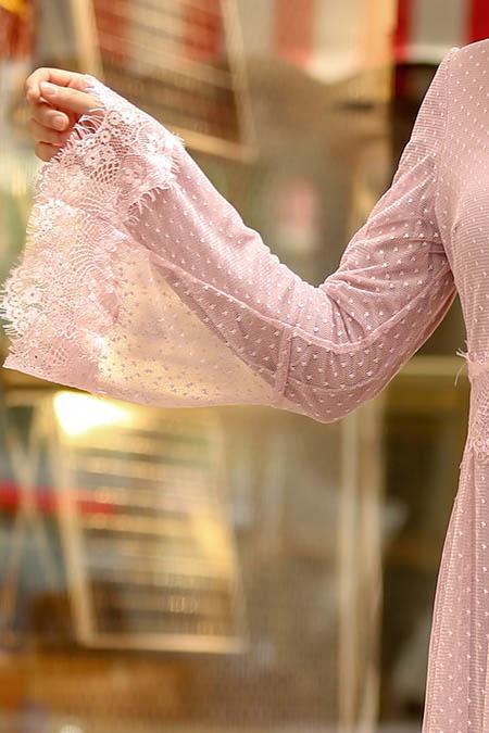 Nayla Collection - Rose Poudré Robe Hijab 100421PD - 2