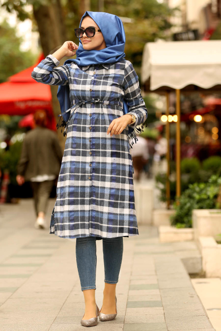 Nayla Collection - Royal Blue Hijab Tunic 83401SX