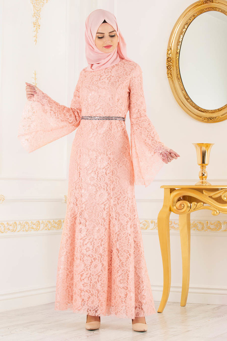Nayla Collection -Salmon Pink Evening Dresses 100406SMN