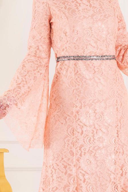 Nayla Collection -Salmon Pink Evening Dresses 100406SMN - 2