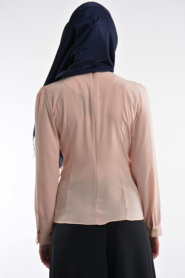 Nayla Collection - Salmon Pink Hijab Blouse 1036SMN - Thumbnail