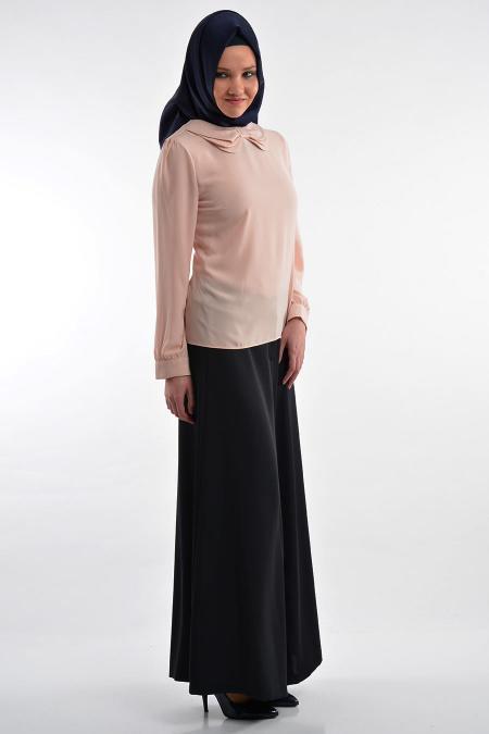 Nayla Collection - Salmon Pink Hijab Blouse 1036SMN - 2