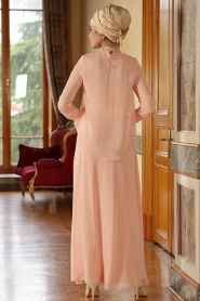 Nayla Collection - Salmon Pink Hijab Dress 7010SMN - Thumbnail