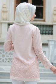 Nayla Collection - Salmon Pink Hijab Tunic 488SMN - Thumbnail